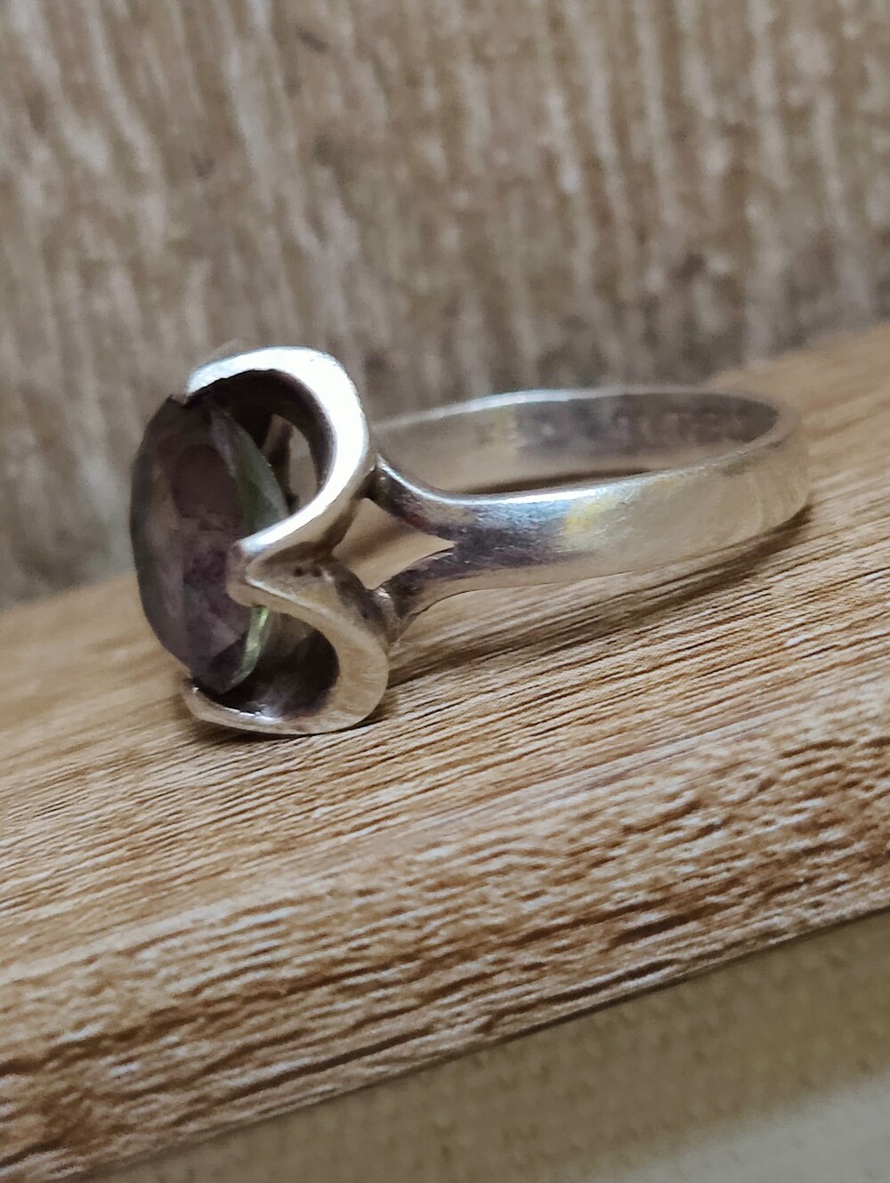 Vintage Sterling Silver Fluorite Ring - Picture 13 of 15